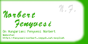 norbert fenyvesi business card